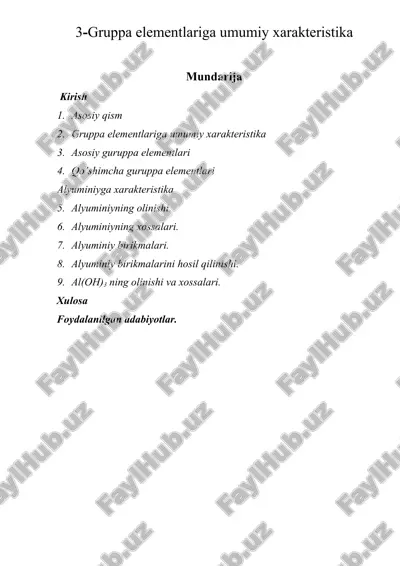 3-gruppa elementlariga umumiy xarakteristika — ZIP