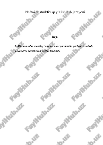 neftni destruktiv qayta ishlash jarayoni — ZIP