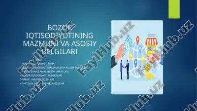 bozor iqtisodiyotining mazmuni va asosiy belgilari — ZIP