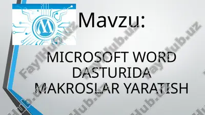 microsoft word dasturida makroslar yaratish — ZIP