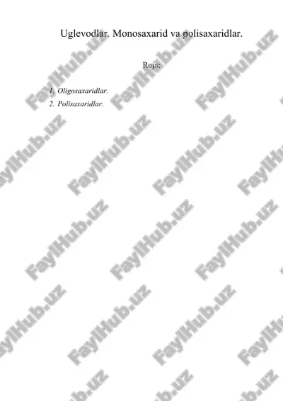 uglevodlar. monosaxarid va polisaxaridlar — ZIP