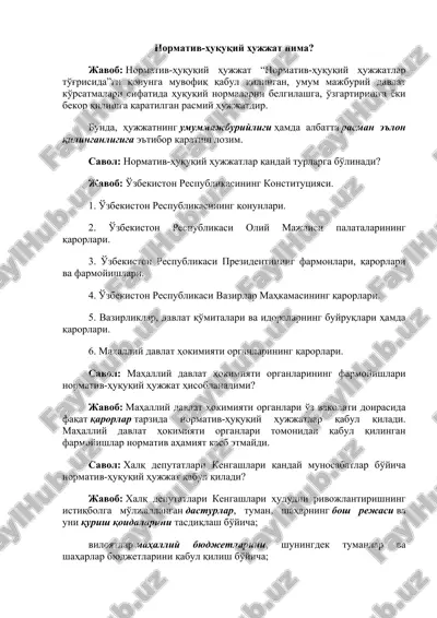normativ-huquqiy hujjatlar — DOC