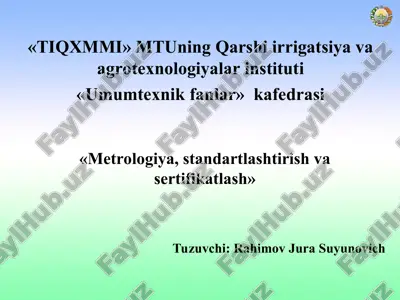o‘lchash usullari va vositalari — PPT