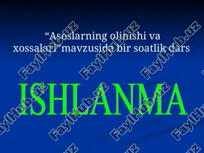 asoslarning olinishi va xossalari — ZIP