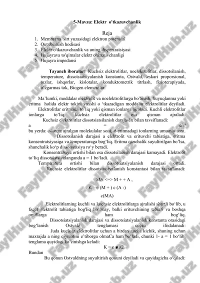 elektr o’tkazuvchanlik — DOCX
