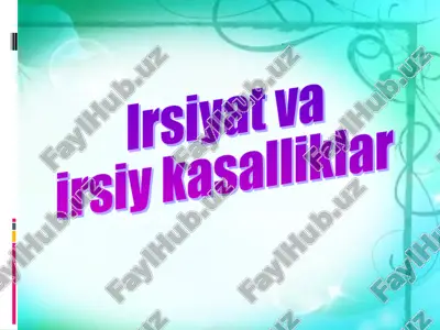 irsiyat va irsiy kasalliklar — ZIP