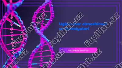 uglevodlar almashinuvi va funksiyalari — PPTX