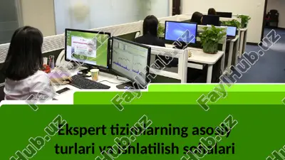ekspert tizimlarning asosiy turlari va ishlatilish sohalari — ZIP