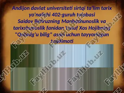 qutadgu bilig — PPT