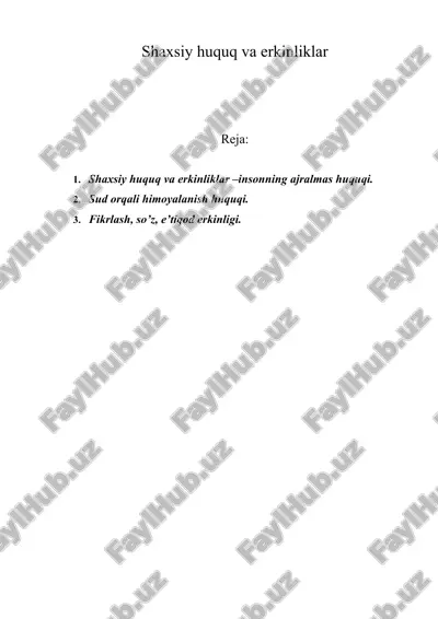 shaxsiy huquq va erkinliklar — ZIP