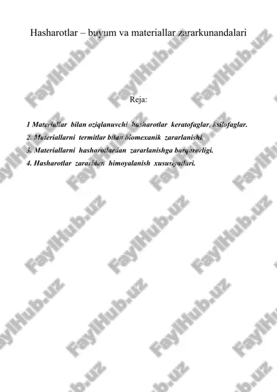 hasharotlar – buyum va materiallar zararkunandalari — ZIP