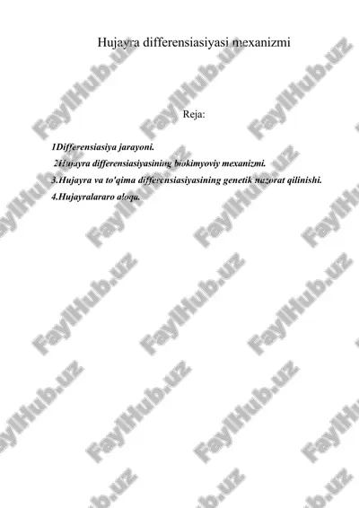 hujayra differensiasiyasi mexanizmi — ZIP