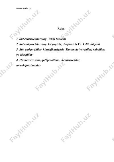 sut emizuvchilarning tashqi tuzilishi, — DOC