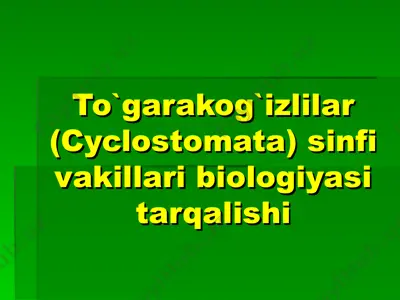 to`garakog`izlilar (cyclostomata) sinfi vakillari biologiyasi tarqalishi — PPT
