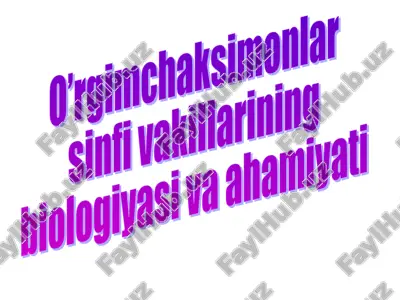 o’rgimchaksimonlar sinfi vakillarining biologiyasi va ahamiyati — ZIP