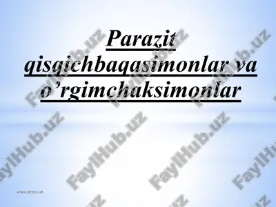 parazit qisqichbaqasimonlar va o’rgimchaksimonlar — ZIP