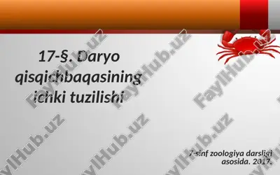 daryo qisqichbaqasining ichki tuzilishi. 7- sinf — ZIP