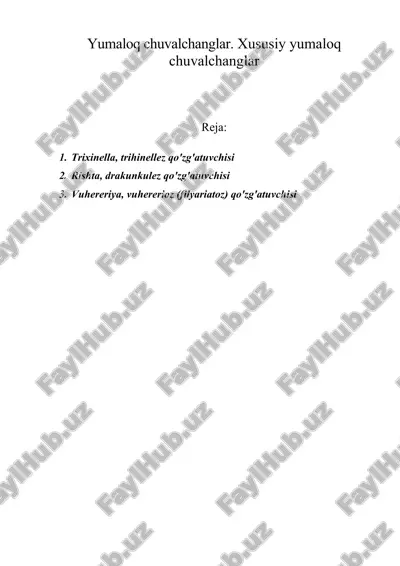 yumaloq chuvalchanglar. xususiy yumaloq chuvalchanglar — DOC