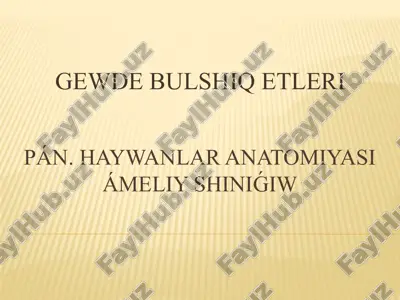 pán. haywanlar anatomiyasi ámeliy shiniǵiw — PPTX