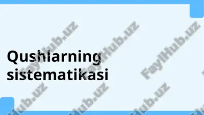 qushlarning sistematikasi — PPTX