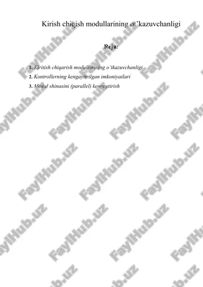 kirish chiqish modullarining otkazuvchanligi — DOC