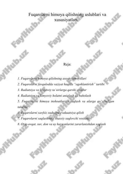fuqarolarni himoya qilishning uslublari va xususiyatlari — DOC