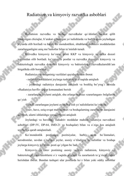 radiatsiоn va kimyoviy razvеdka asbоblari — DOC