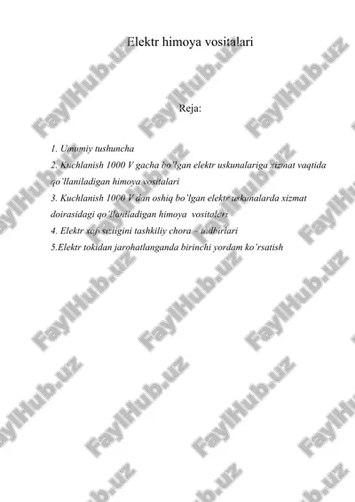 elektr himoya vositalari — DOCX