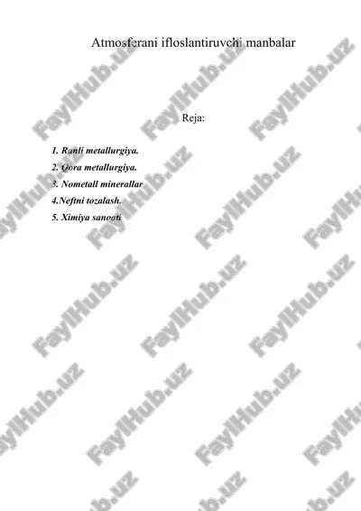 atmosferani ifloslantiruvchi manbalar — DOC