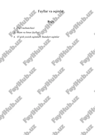 fayllar va oqimlar — DOC