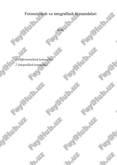ferensiallash va integrallash komandalari — DOC