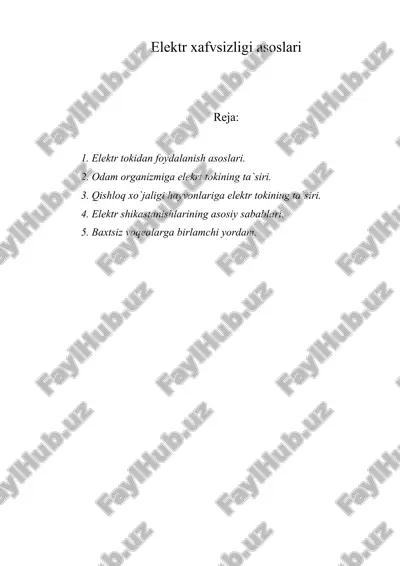 elektr xavfsizligi asoslari — DOC