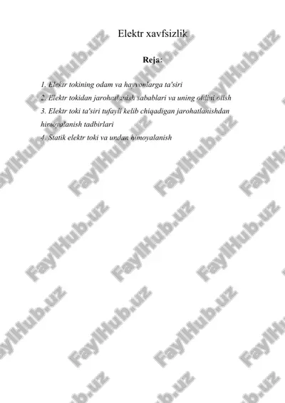 elеktr xavfsizlik — DOC