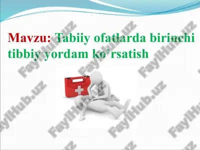 tabiiy ofatlarda birinchi tibbiy yordam ko’rsatish — PPTX