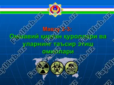 оммавий қирғин қуроллари ва уларнинг таъсир этиш омиллари — PPT