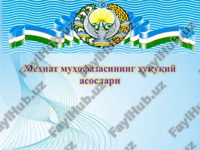 меҳнат муҳофазасининг ҳуқуқий асослари — PPTX