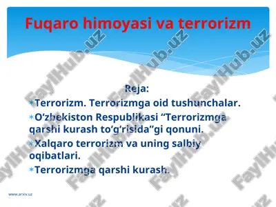 fuqaro himoyasi va terrorizm — PPT