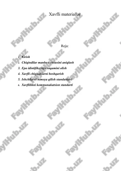 xavfli materiallar — DOC