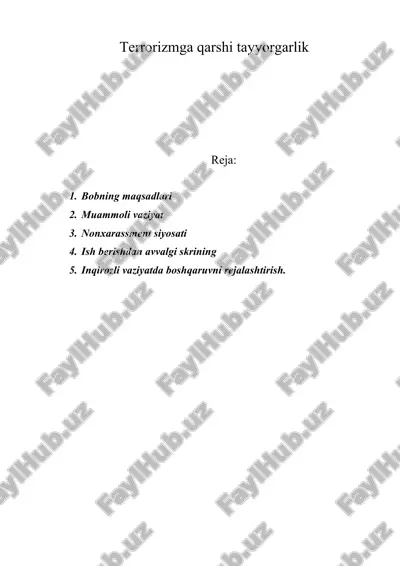 terrorizmga qarshi tayyorgarlik — DOC