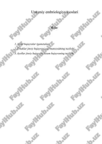 umumiy embriologiya asoslari — DOCX