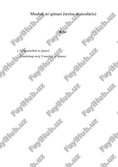 mushak to`qimasi (textus muscularis) — DOCX