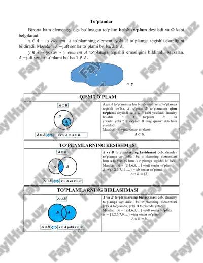 toʻplamlar — PDF