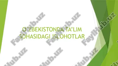 o’zbekistonda ta’lim sohasidagi islohotlar — PPTX
