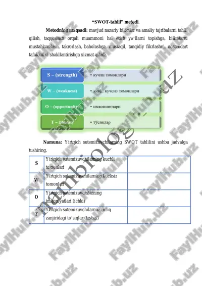 “swot-tahlil” metodi — PDF