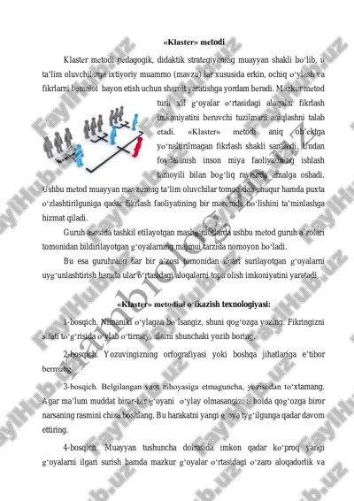 “klaster” metodi — PDF