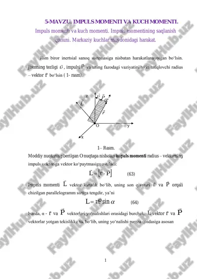 impuls momenti va kuch momenti. — PDF