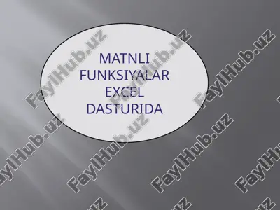 matnli funksiyalar excel dasturida — PPTX