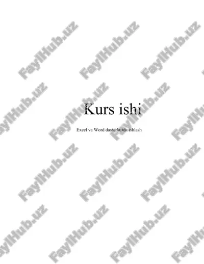 excel va word dasturlarida ishlash — DOCX