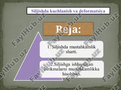 siljishda kuchlanish va deformatsiya — PPT