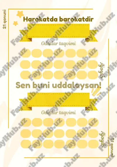 21 qonuni. habits. odatlar taqvimi. — PDF
